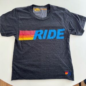 Aviator Nation RIDE LOGO BOYFRIEND TEE - CHAR